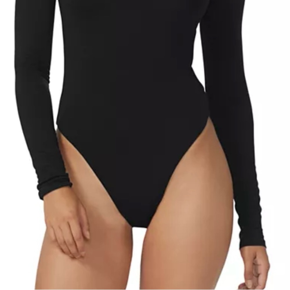 AFRM Black V-Neck Thong Bodysuit - Picture 2 of 5
